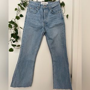 Reformation light washed mid crop flare jeans size 26